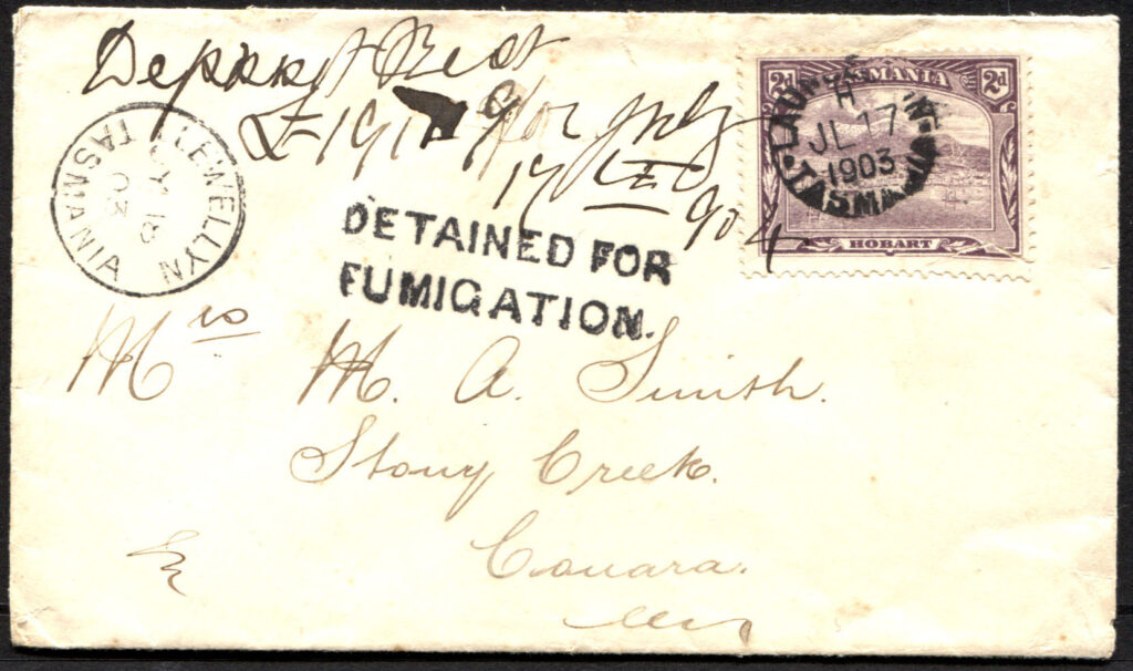 TASMANIA: FUMIGATION COVER: - Richard Juzwin Stamps